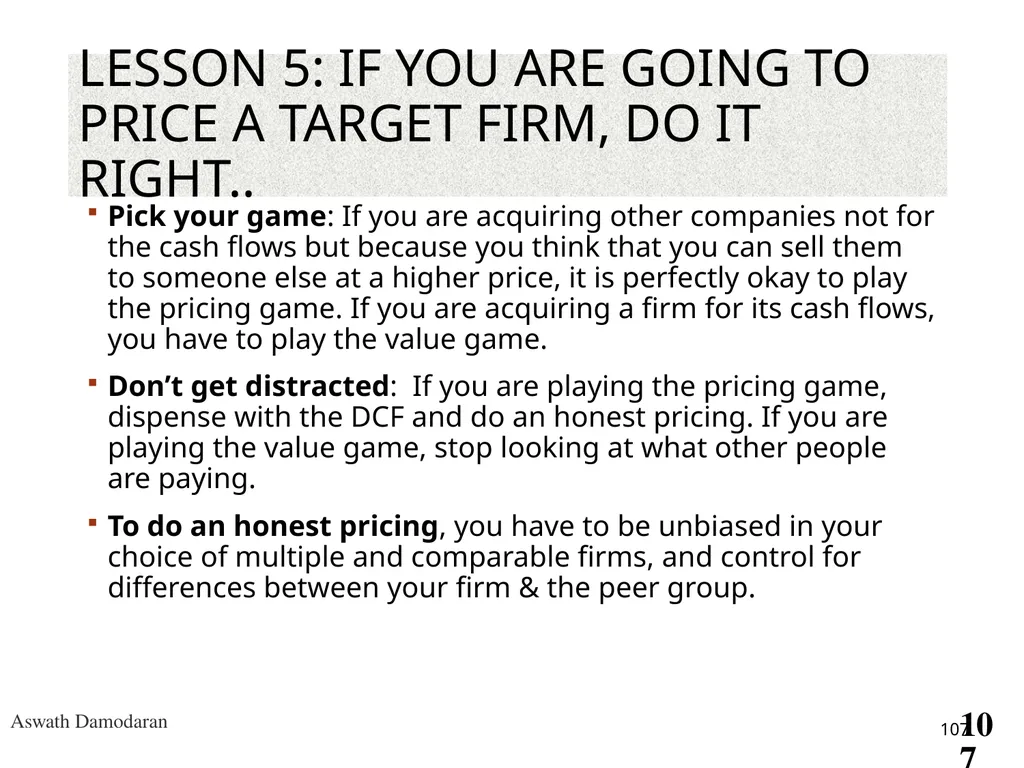 Valuation: Packet 3 Real Options, Acquisition - slide 107 of 159