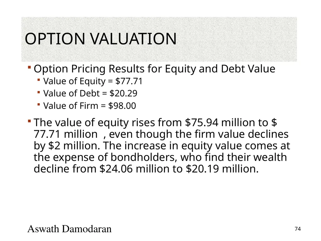 Valuation: Packet 3 Real Options, Acquisition - slide 74 of 159
