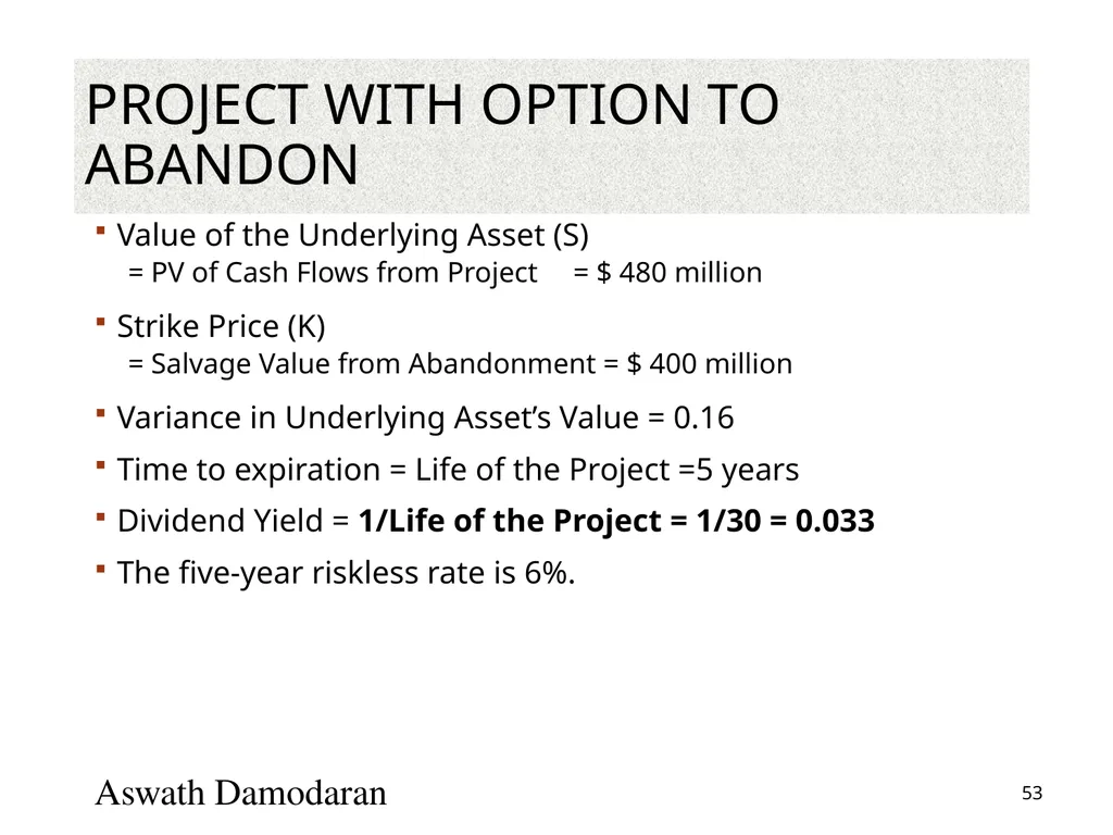 Valuation: Packet 3 Real Options, Acquisition - slide 53 of 159