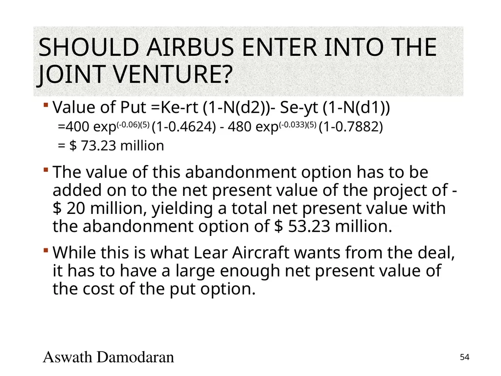 Valuation: Packet 3 Real Options, Acquisition - slide 54 of 159