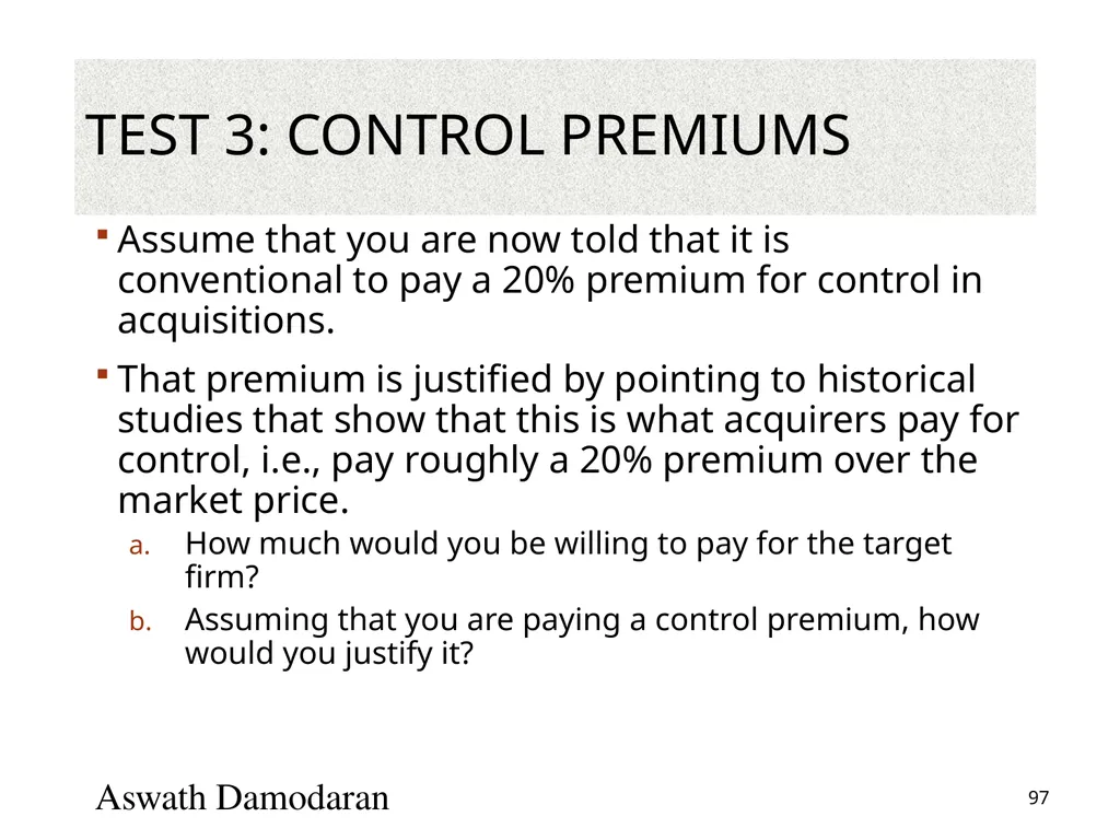 Valuation: Packet 3 Real Options, Acquisition - slide 97 of 159