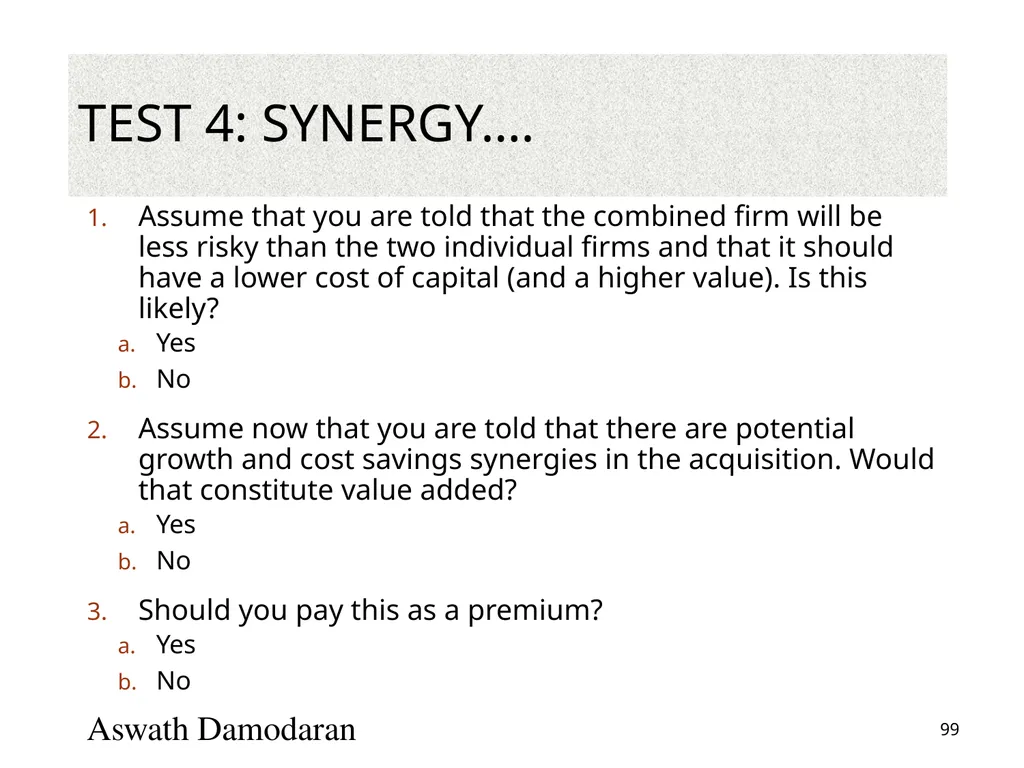 Valuation: Packet 3 Real Options, Acquisition - slide 99 of 159