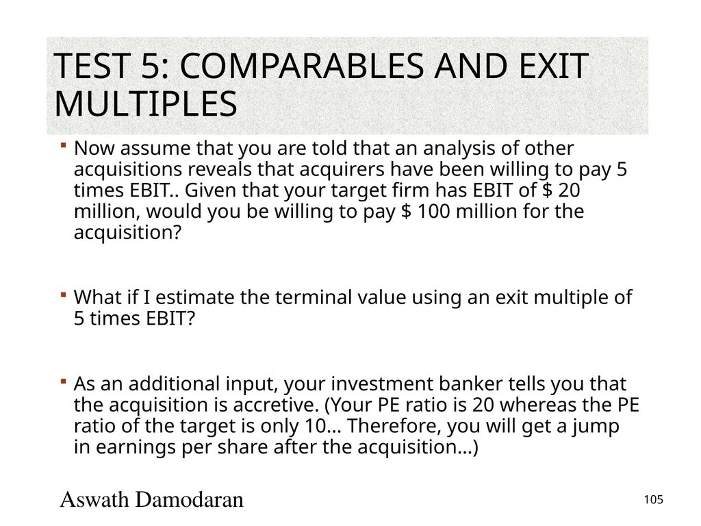 Valuation: Packet 3 Real Options, Acquisition - slide 105 of 159