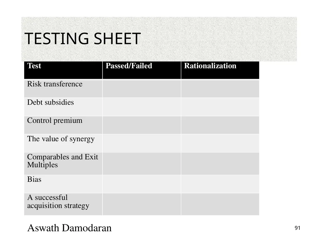Valuation: Packet 3 Real Options, Acquisition - slide 91 of 159