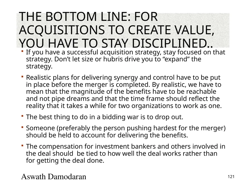 Valuation: Packet 3 Real Options, Acquisition - slide 121 of 159