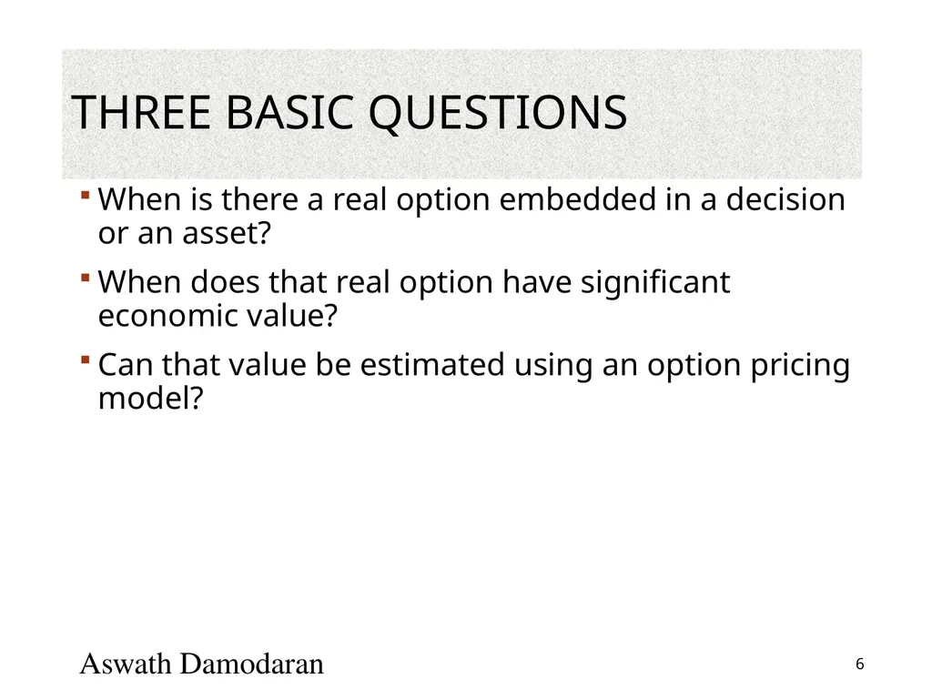 Valuation: Packet 3 Real Options, Acquisition - slide 6 of 159
