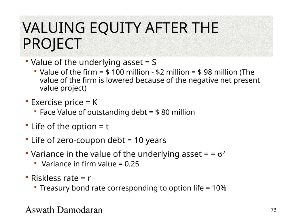 Valuation: Packet 3 Real Options, Acquisition - slide 73 of 159