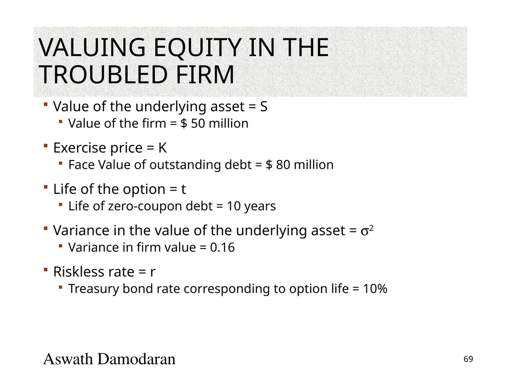 Valuation: Packet 3 Real Options, Acquisition - slide 69 of 159