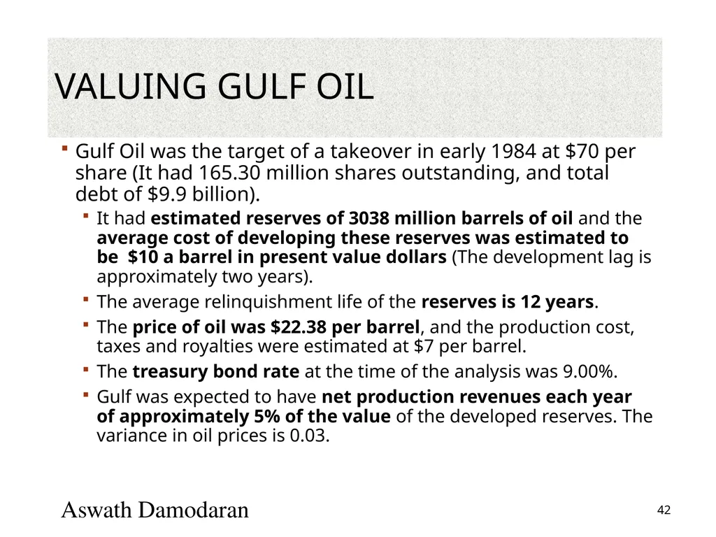 Valuation: Packet 3 Real Options, Acquisition - slide 42 of 159