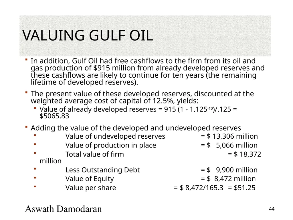 Valuation: Packet 3 Real Options, Acquisition - slide 44 of 159