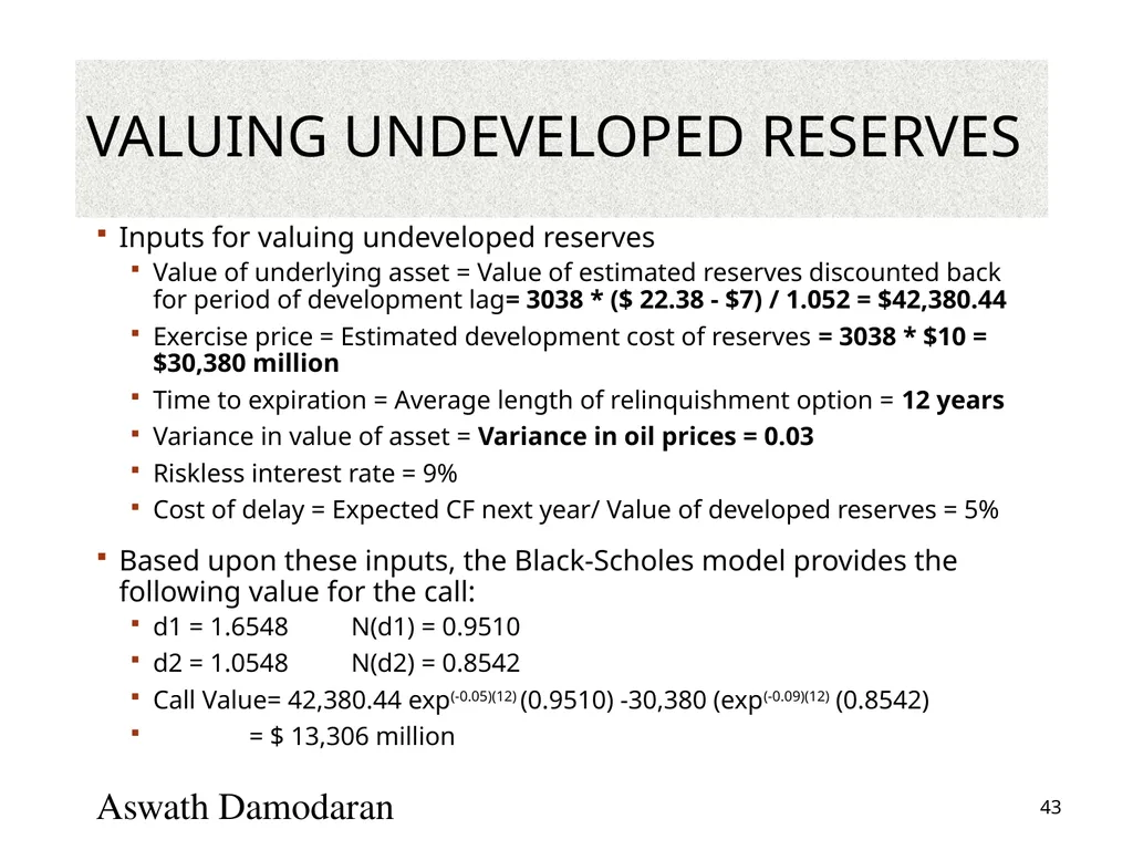 Valuation: Packet 3 Real Options, Acquisition - slide 43 of 159