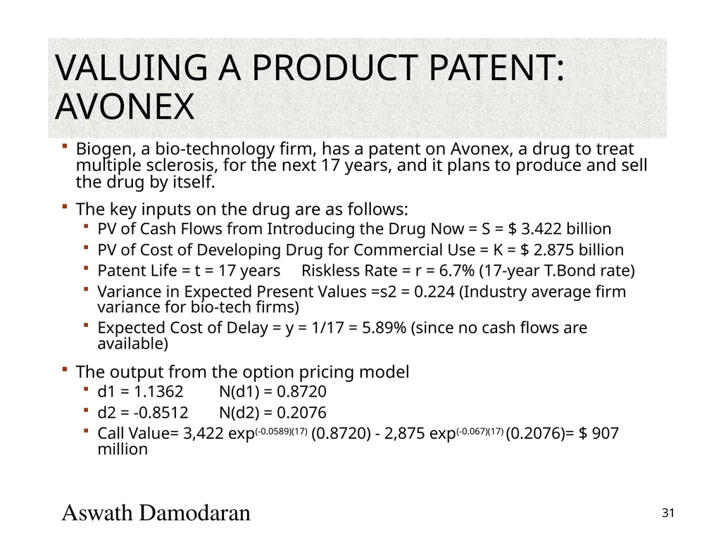 Valuation: Packet 3 Real Options, Acquisition - slide 31 of 159