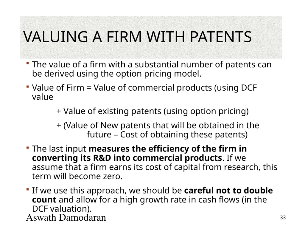 Valuation: Packet 3 Real Options, Acquisition - slide 33 of 159