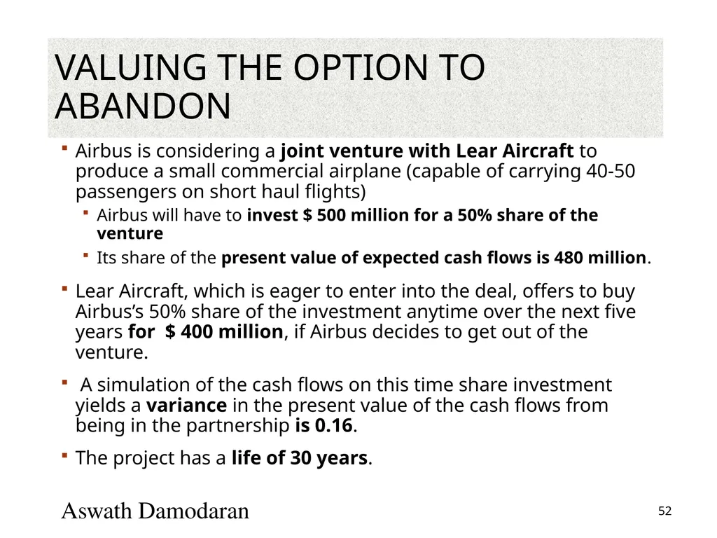 Valuation: Packet 3 Real Options, Acquisition - slide 52 of 159
