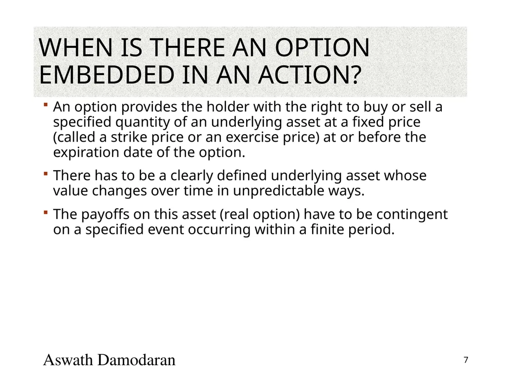 Valuation: Packet 3 Real Options, Acquisition - slide 7 of 159