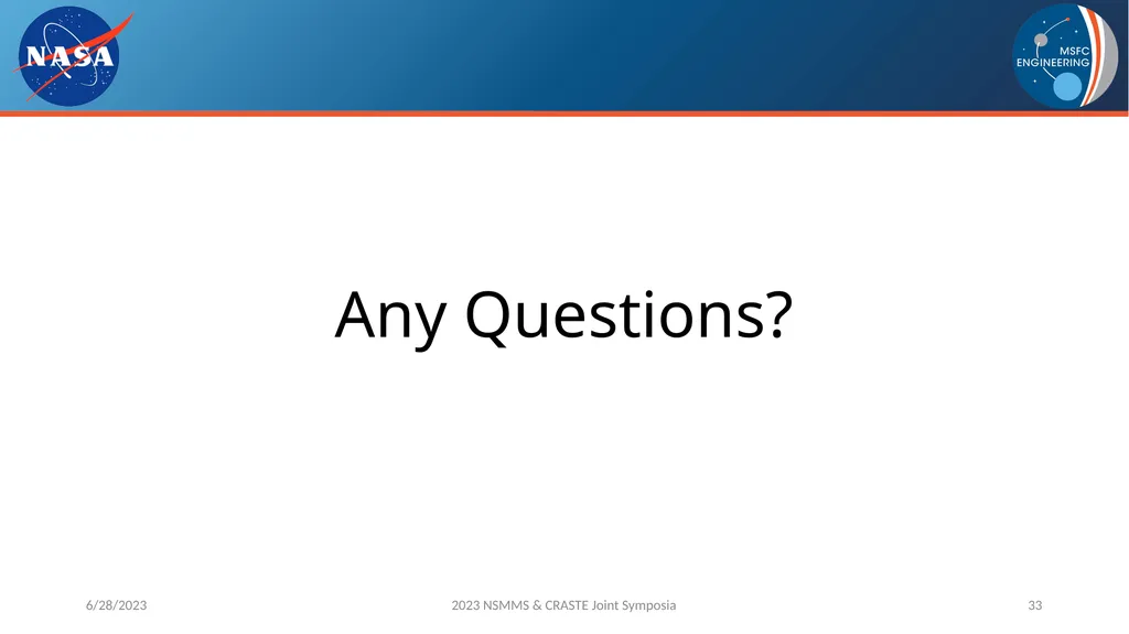 AM Powder Flowability Capabilities at NASA - slide 33 of 33