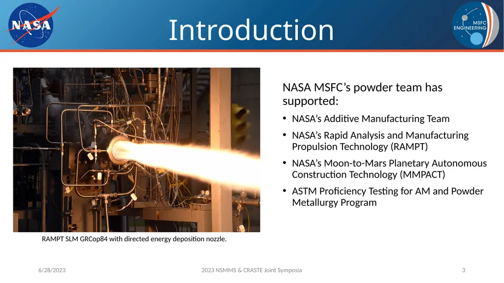 AM Powder Flowability Capabilities at NASA - slide 3 of 33