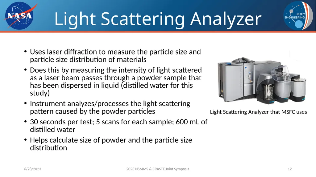 AM Powder Flowability Capabilities at NASA - slide 12 of 33