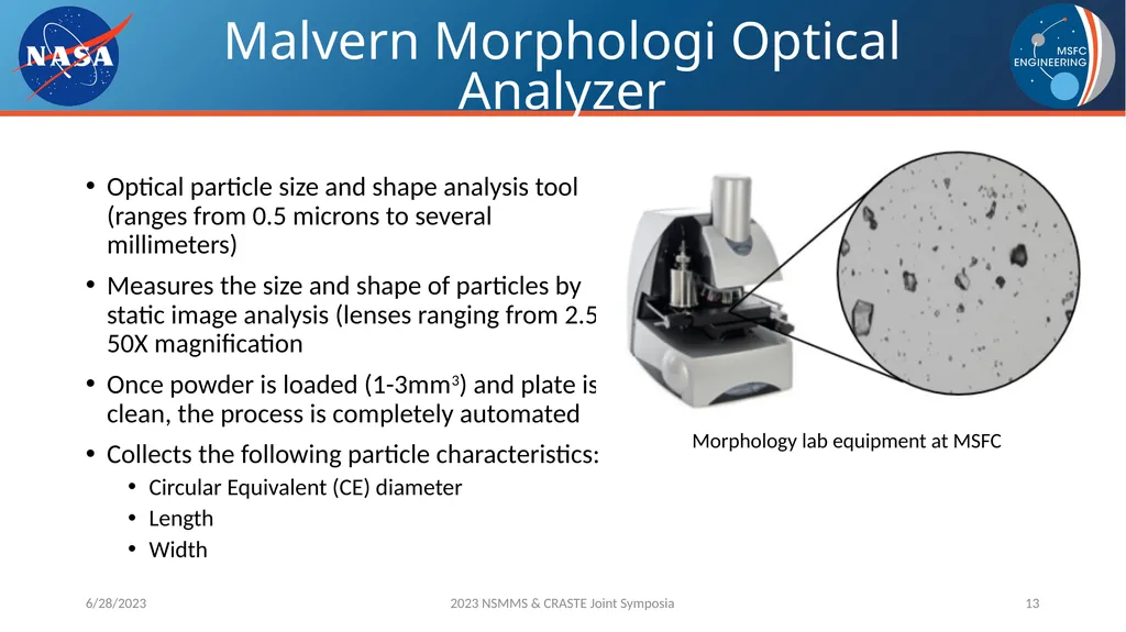 AM Powder Flowability Capabilities at NASA - slide 13 of 33