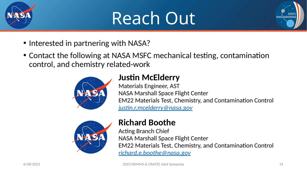 AM Powder Flowability Capabilities at NASA - slide 31 of 33