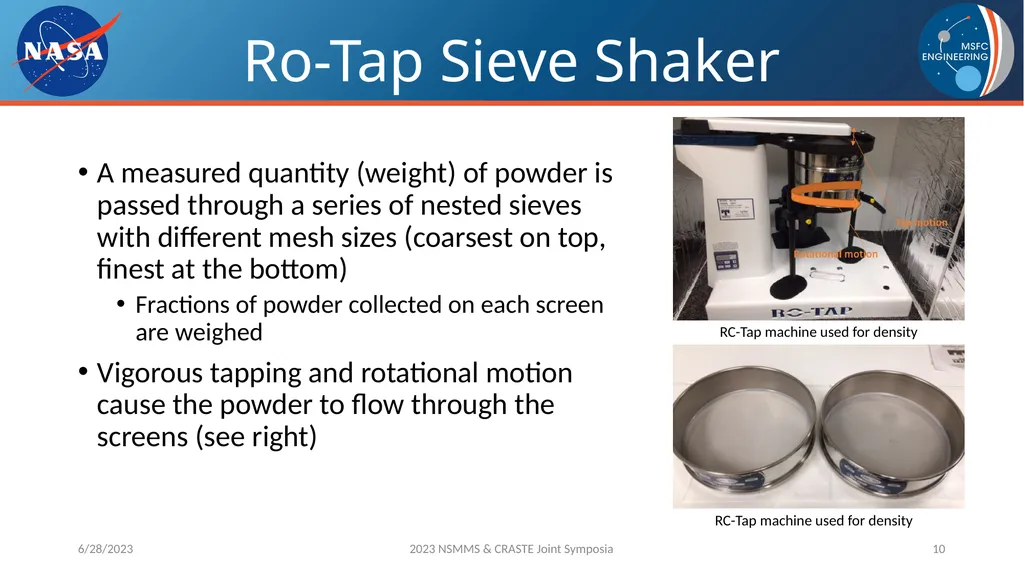 AM Powder Flowability Capabilities at NASA - slide 10 of 33