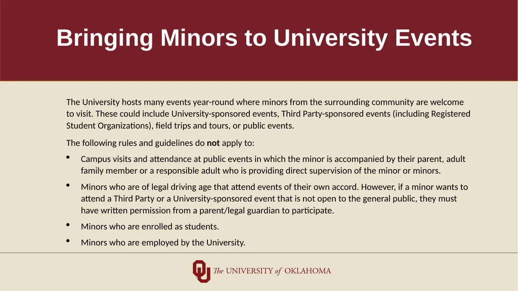 Minors on Campus Training for University Students - slide 14 of 27