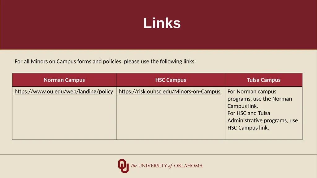 Minors on Campus Training for University Students - slide 25 of 27