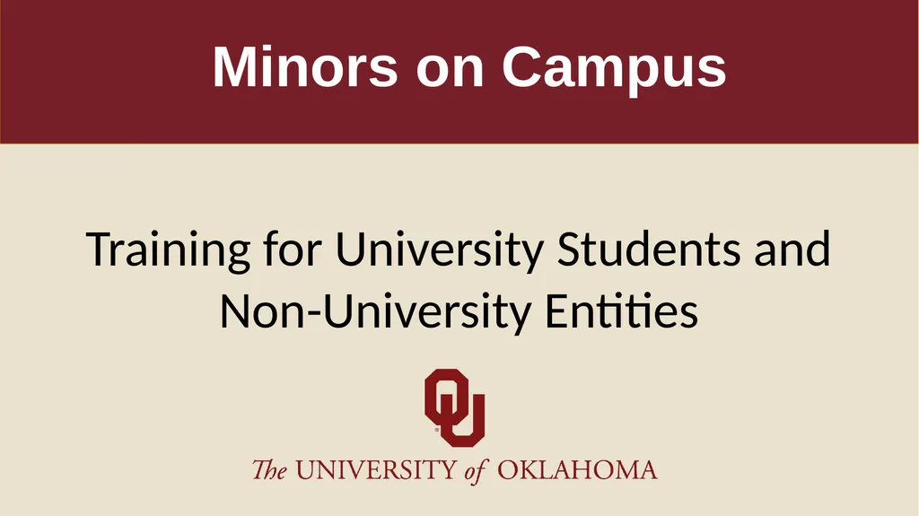 Minors on Campus Training for University Students - slide 1 of 27