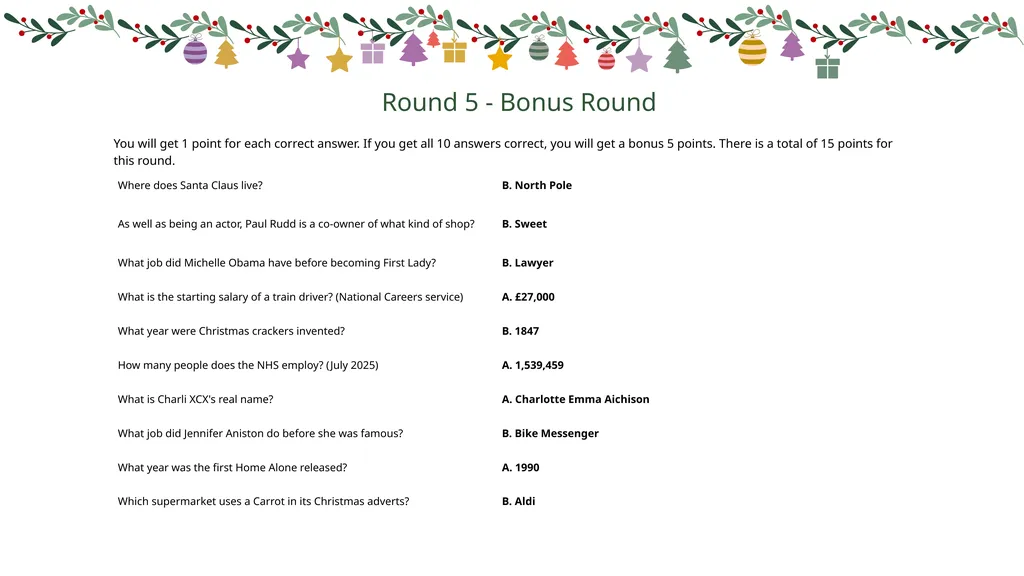 FESTIVE CAREERS QUIZ Round 1 - Picture Round Write - slide 12 of 12