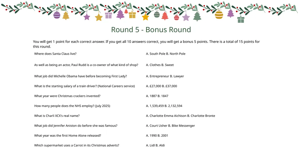 FESTIVE CAREERS QUIZ Round 1 - Picture Round Write - slide 6 of 12