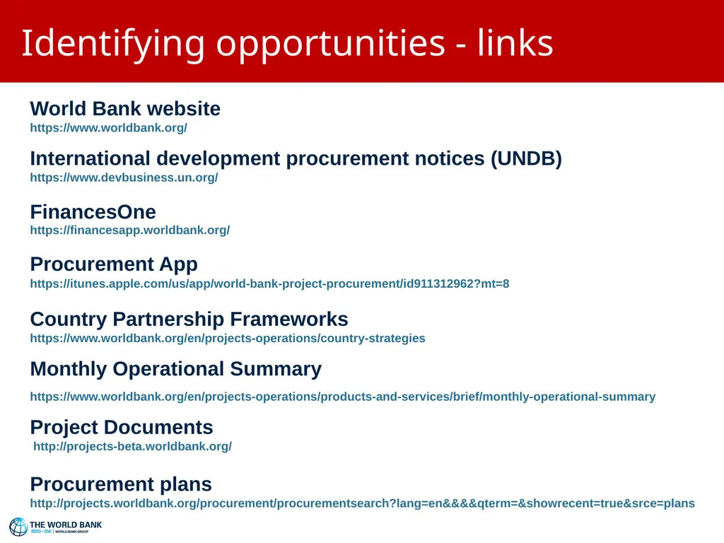 World Bank Procurement Framework & Business - slide 24 of 25