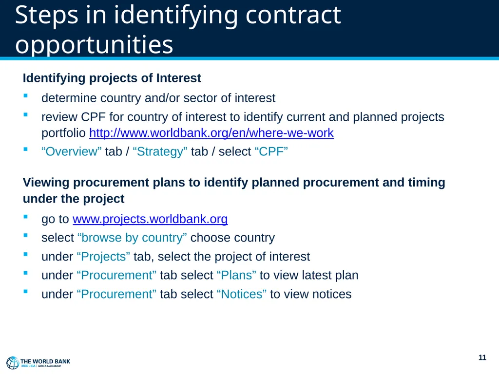 World Bank Procurement Framework & Business - slide 11 of 25
