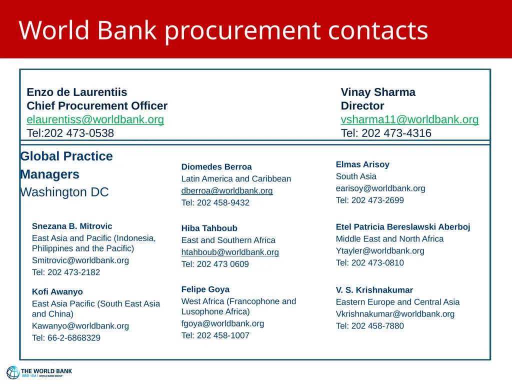 World Bank Procurement Framework & Business - slide 25 of 25