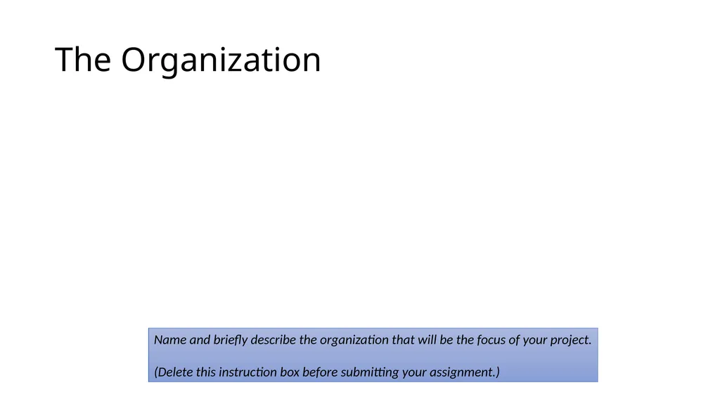 TECH460 Module 2 Organization Profile and Problem - slide 3 of 6