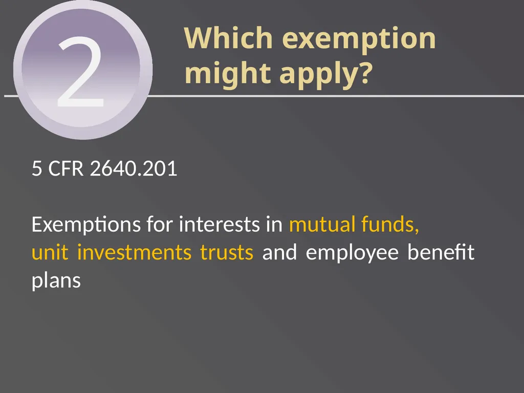 Applying Commonly Used Exemptions at 5 CFR part - slide 16 of 61