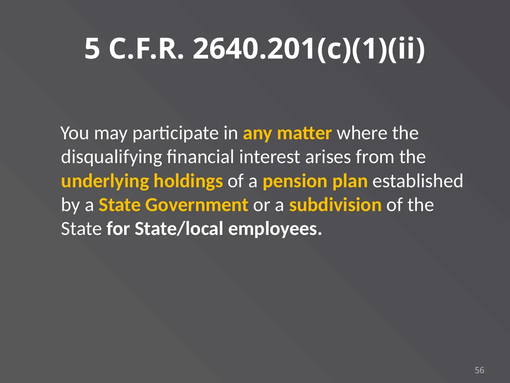 Applying Commonly Used Exemptions at 5 CFR part - slide 56 of 61