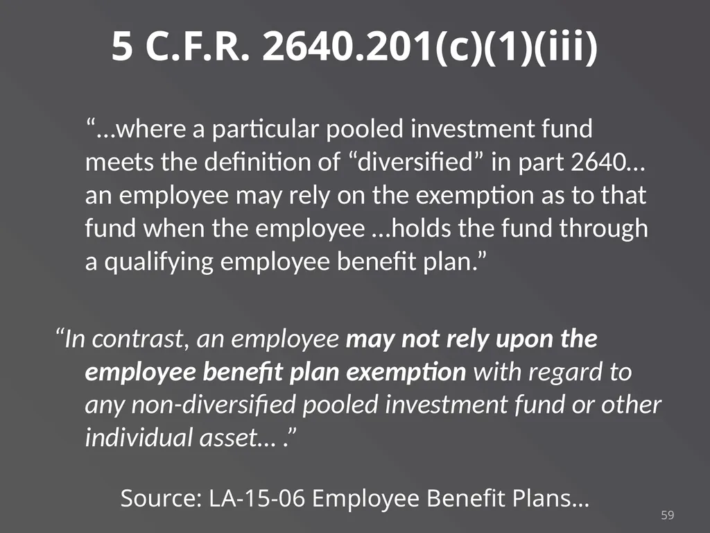 Applying Commonly Used Exemptions at 5 CFR part - slide 59 of 61