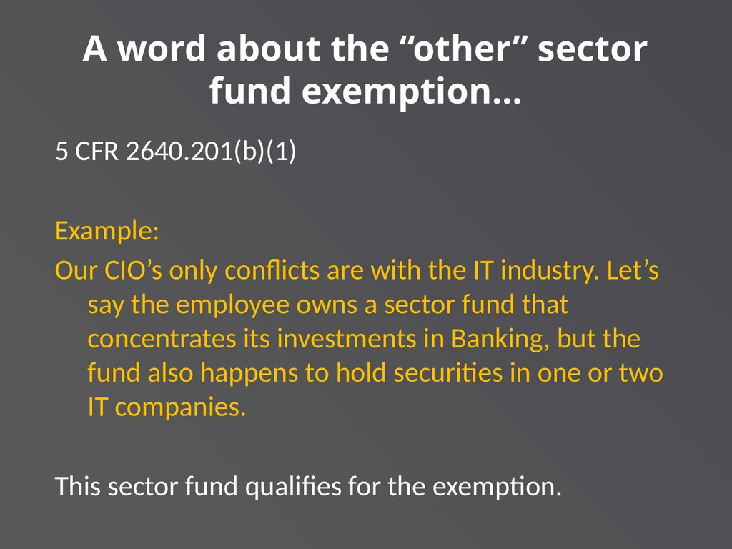 Applying Commonly Used Exemptions at 5 CFR part - slide 34 of 61