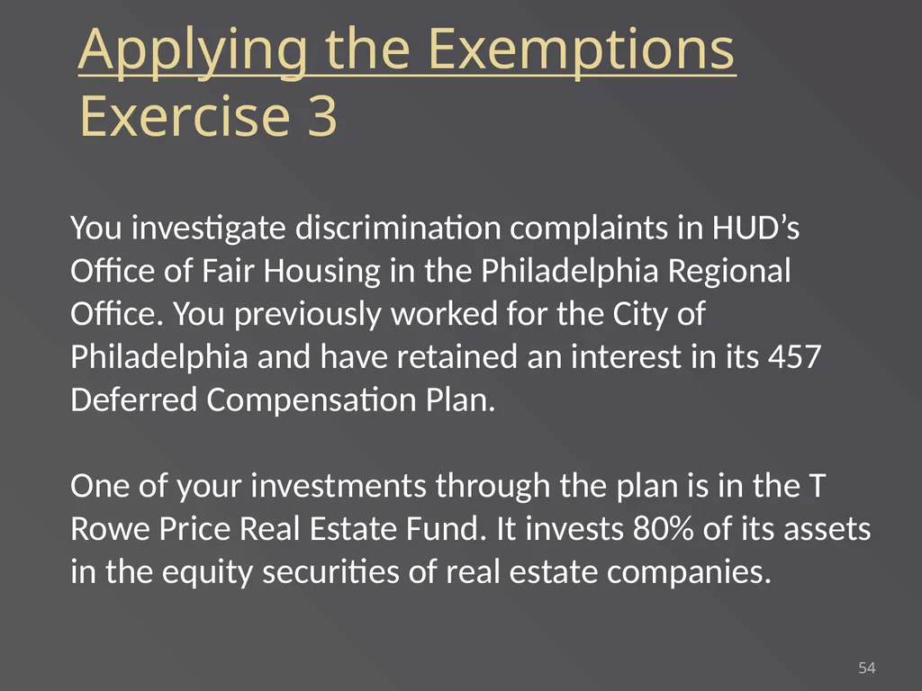 Applying Commonly Used Exemptions at 5 CFR part - slide 54 of 61