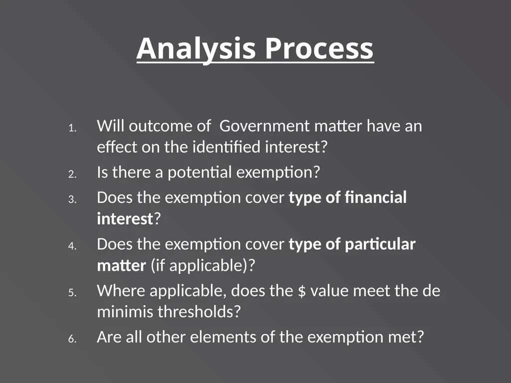 Applying Commonly Used Exemptions at 5 CFR part - slide 12 of 61