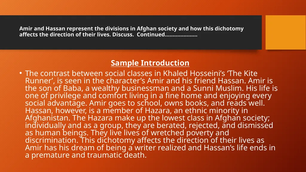 Essay Topics for The Kite Runner UNPACKED - slide 3 of 13