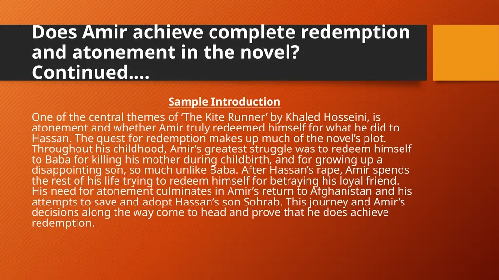 Essay Topics for The Kite Runner UNPACKED - slide 7 of 13