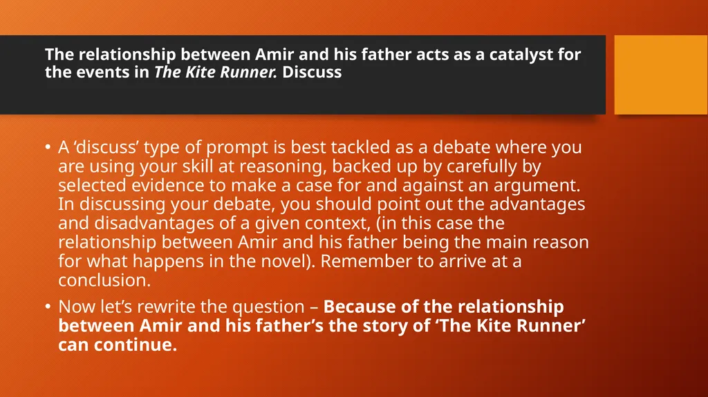 Essay Topics for The Kite Runner UNPACKED - slide 8 of 13