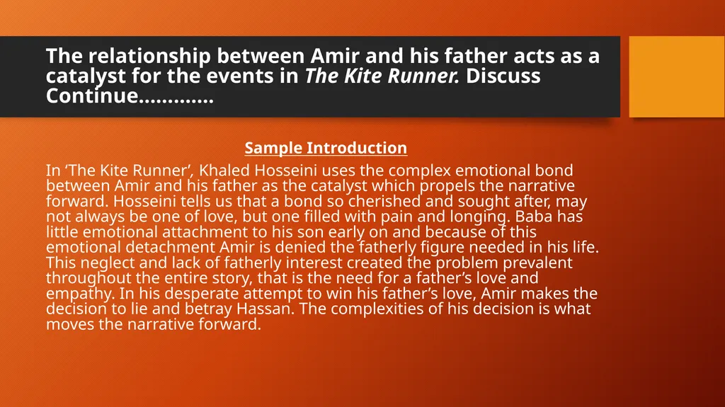 Essay Topics for The Kite Runner UNPACKED - slide 9 of 13