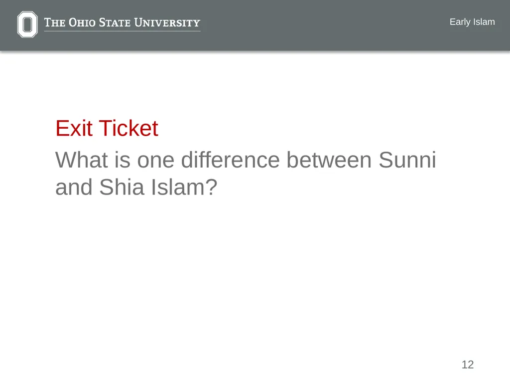 Karbala and the Sunni-Shia Split Thomas Nitz - slide 12 of 12