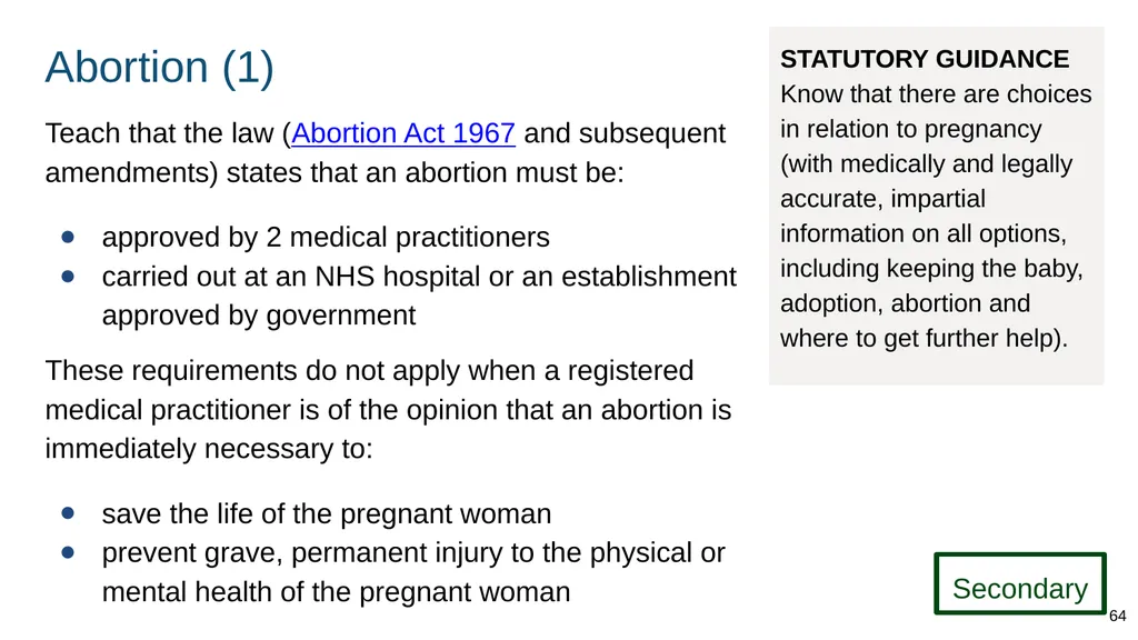 Teaching about intimate and sexual relationships, - slide 64 of 105
