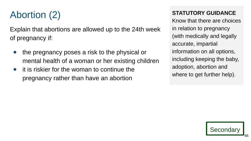 Teaching about intimate and sexual relationships, - slide 65 of 105