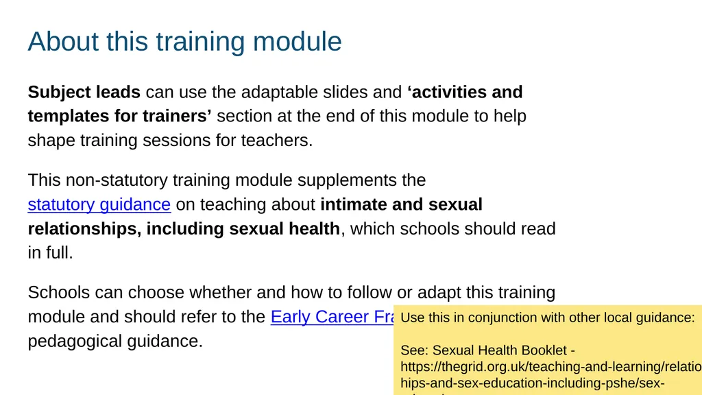 Teaching about intimate and sexual relationships, - slide 3 of 105