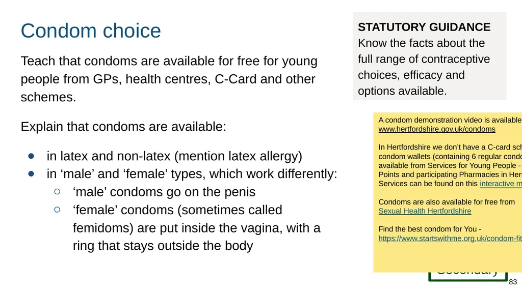 Teaching about intimate and sexual relationships, - slide 83 of 105