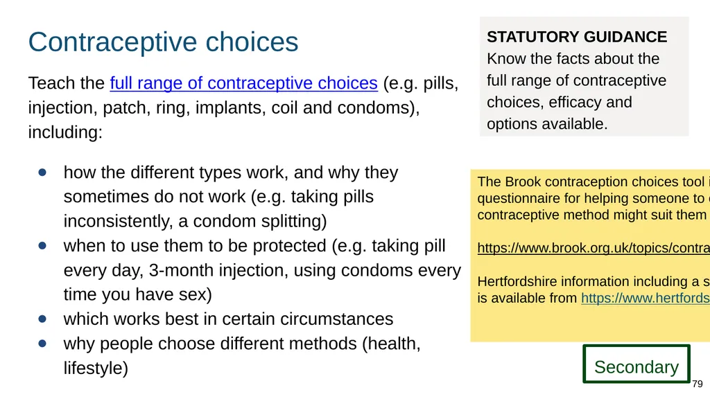 Teaching about intimate and sexual relationships, - slide 79 of 105